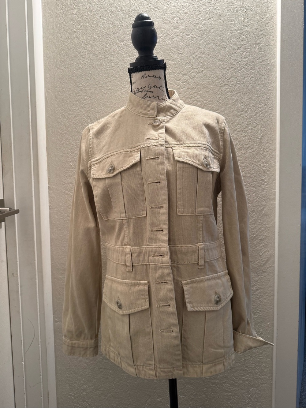 Kut from the Kloth Beige Utility Jean Jacket